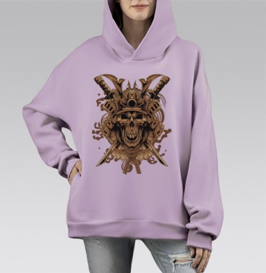 Ярость самурая, Hoodie Mono Fiolet, оверсайз, утепленная