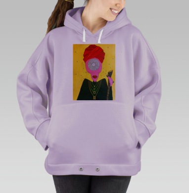 Загадочный духовный лидер в тюрбане и ожерелье, Hoodie Oversize Fiolet