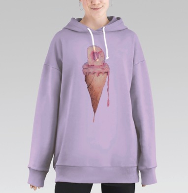 Замороженная Д, Hoodie Long Oversize Fiolet