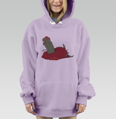 Зелёный кактус в красном соусе незабываемые эмоции тонет, Hoodie Mjhigh Dig Mel, Fiolet, утепленная