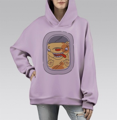 Земля в иллюминаторе, Hoodie Mono Fiolet, оверсайз, утепленная