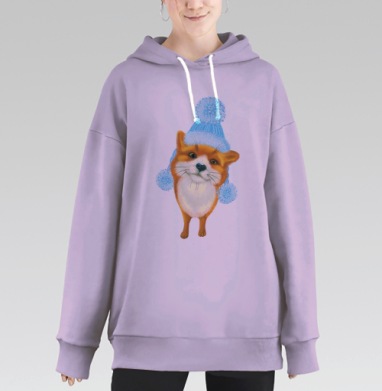 Зимний лисёнок, Hoodie Long Oversize Fiolet