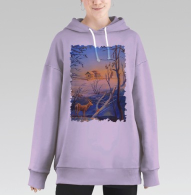 Зимняя тайна, Hoodie Long Oversize Fiolet