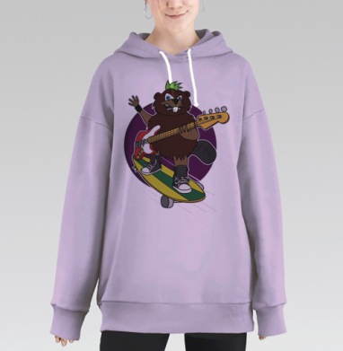 Злой бобёр, Hoodie Long Oversize Fiolet