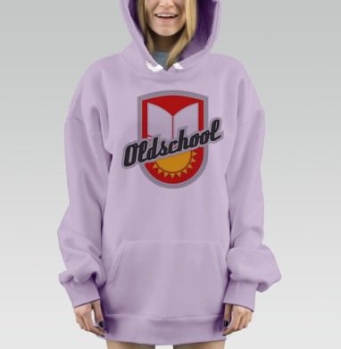 Значок с книгой и солнцем Винтажный знак Старой Школы, Hoodie Mjhigh Dig Mel, Fiolet, утепленная
