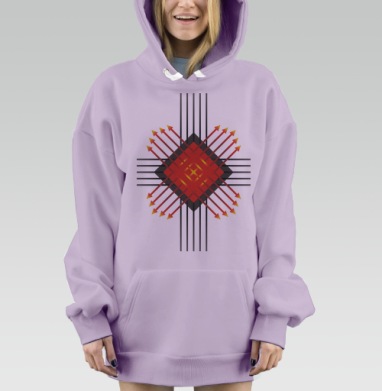 Абстрактная Энергия: Стрелы Движения и Силы, Hoodie Mjhigh Dig Mel, Fiolet, утепленная