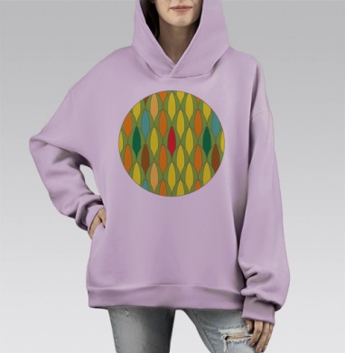 Абстрактная кукуруза!, Hoodie Mono Fiolet, оверсайз, утепленная
