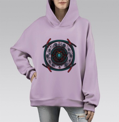 AEON / Встречайте новую звезду, Hoodie Mono Fiolet, оверсайз, утепленная