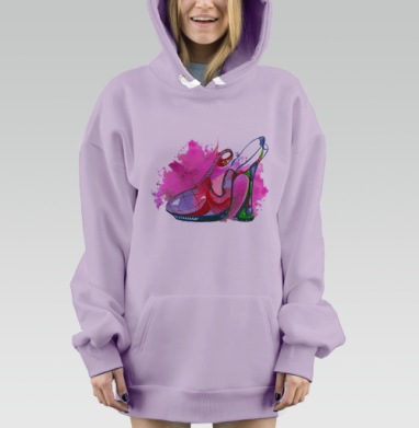 Акварельная туфелька, Hoodie Mjhigh Dig Mel, Fiolet, утепленная