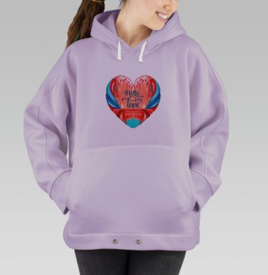 Акварельное сердце, Hoodie Oversize Fiolet