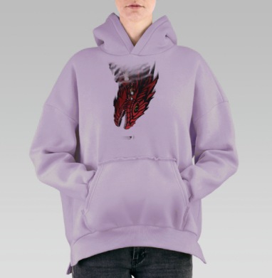 Альфа Дракон, Hoodie Oversize Fiolet, утепленная