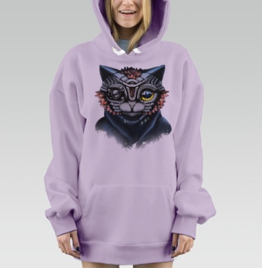 ALFA Кот, Hoodie Mjhigh Dig Mel, Fiolet, утепленная