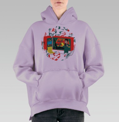 Анализ, Hoodie Oversize Fiolet, утепленная