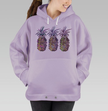 Ананасовые будни., Hoodie Oversize Fiolet