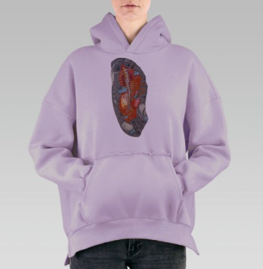 Анатомия рыбы, Hoodie Oversize Fiolet, утепленная