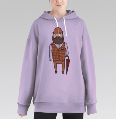 Английский джентльмен, Hoodie Long Oversize Fiolet