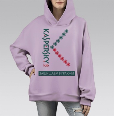 Арканоид Касперского, Hoodie Mono Fiolet, оверсайз, утепленная