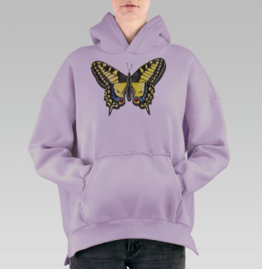 Бабочка Махаон, Hoodie Oversize Fiolet, утепленная