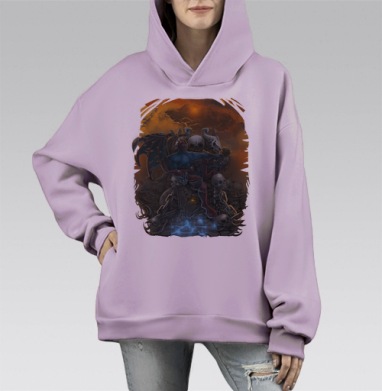 Баланар Dota 2, Hoodie Mono Fiolet, оверсайз, утепленная