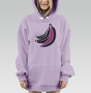 Банан., Hoodie Mjhigh Dig Mel, Fiolet, утепленная