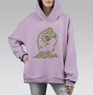 Банана, Hoodie Mono Fiolet, оверсайз, утепленная