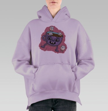 Бассейн кофе, Hoodie Oversize Fiolet, утепленная