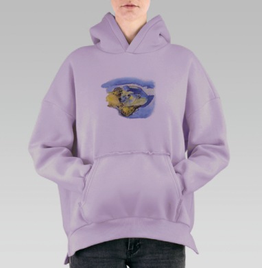 Белый медведь, Hoodie Oversize Fiolet, утепленная