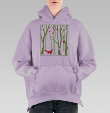 Бережём природу, Hoodie Oversize Fiolet, утепленная