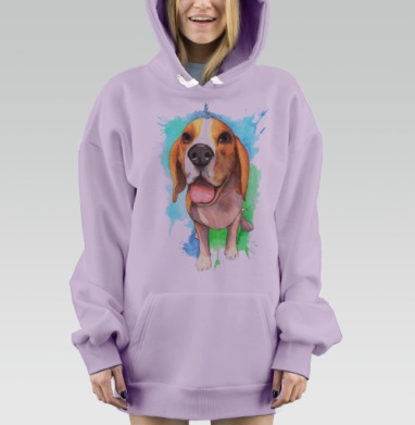 Бигль Юджин, Hoodie Mjhigh Dig Mel, Fiolet, утепленная
