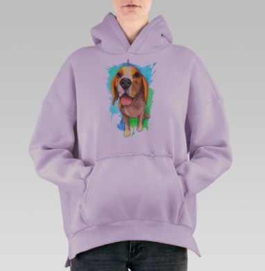 Бигль Юджин, Hoodie Oversize Fiolet, утепленная