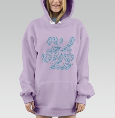 Бирюзовый листопад, Hoodie Mjhigh Dig Mel, Fiolet, утепленная