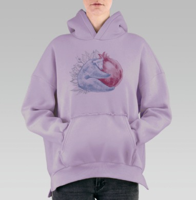 Большая любовь, Hoodie Oversize Fiolet, утепленная