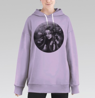 Бохо шик, Hoodie Long Oversize Fiolet