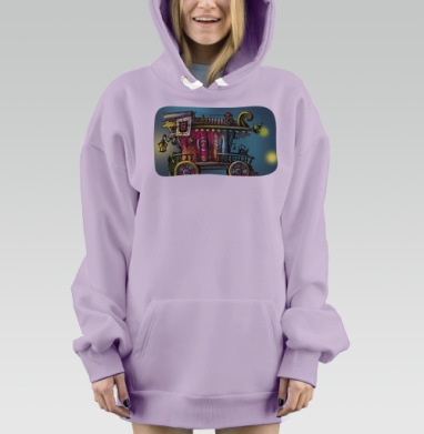 Бродячий театр в окне, Hoodie Mjhigh Dig Mel, Fiolet, утепленная