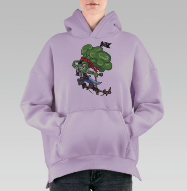 Брокколи пират, Hoodie Oversize Fiolet, утепленная