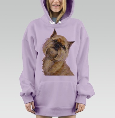 Брюссельский гриффон, Hoodie Mjhigh Dig Mel, Fiolet, утепленная