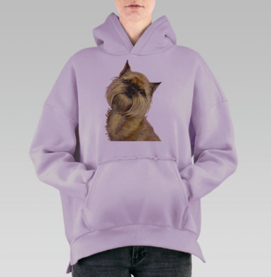 Брюссельский гриффон, Hoodie Oversize Fiolet, утепленная