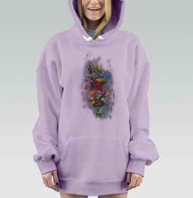Букет из сада, Hoodie Mjhigh Dig Mel, Fiolet, утепленная