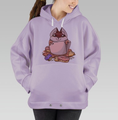 Чашка лиса, Hoodie Oversize Fiolet