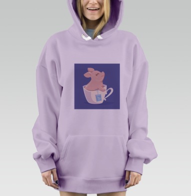 Чай с поросенком, Hoodie Mjhigh Dig Mel, Fiolet, утепленная