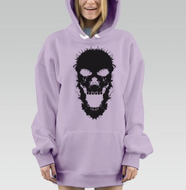 Череп Роршаха, Hoodie Mjhigh Dig Mel, Fiolet, утепленная
