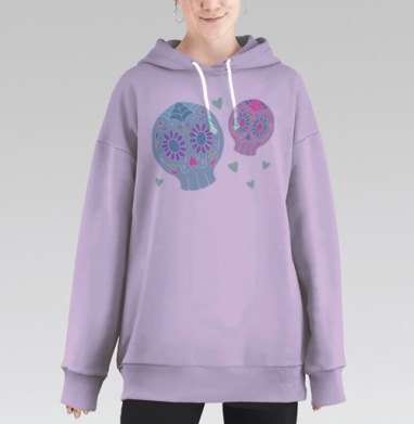 черепушки, Hoodie Long Oversize Fiolet