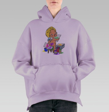 Через одно место, Hoodie Oversize Fiolet, утепленная