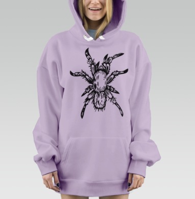 Черный паук, Hoodie Mjhigh Dig Mel, Fiolet, утепленная
