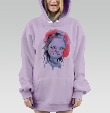 Цвет настроения красный, Hoodie Mjhigh Dig Mel, Fiolet, утепленная