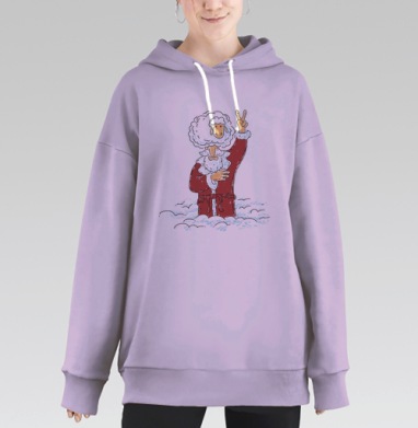 Дедушка Мороз, Hoodie Long Oversize Fiolet