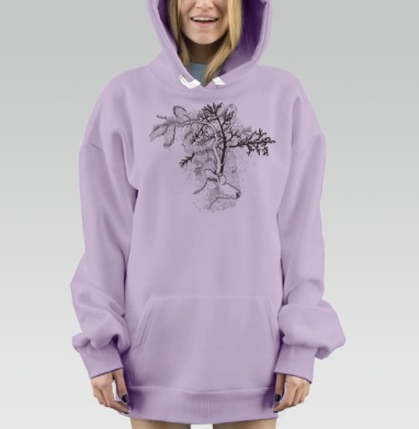 Deer / Олень, Hoodie Mjhigh Dig Mel, Fiolet, утепленная