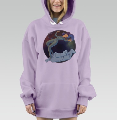 Девушка Космос, Hoodie Mjhigh Dig Mel, Fiolet, утепленная