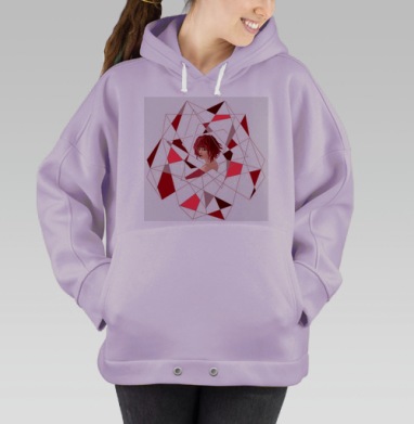 Девушка в абстракции, Hoodie Oversize Fiolet