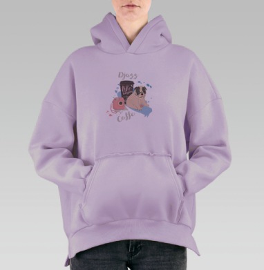 Джаз Кофе, Hoodie Oversize Fiolet, утепленная